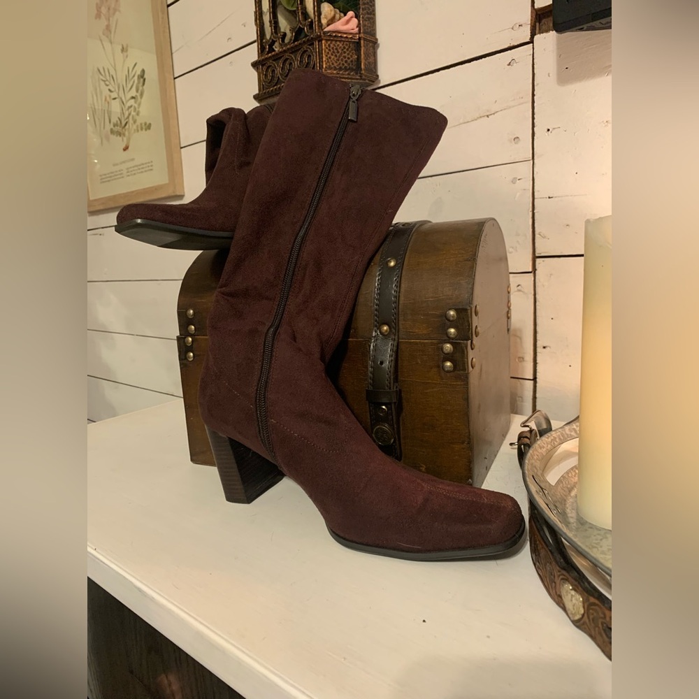 Candie's Brown Heeled Boots with Side Zipper
